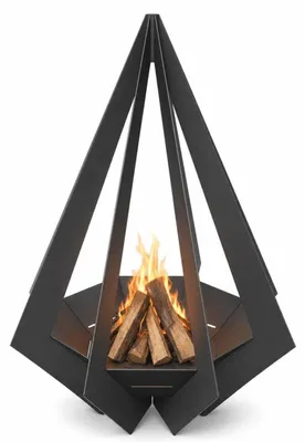 Produktbild von MetaloPro Ignara Feuerstelle Stahl schwarz 74 cm – robuste Outdoor Feuerschale pulverbeschichtet, modernes Design für Garten und Terrasse