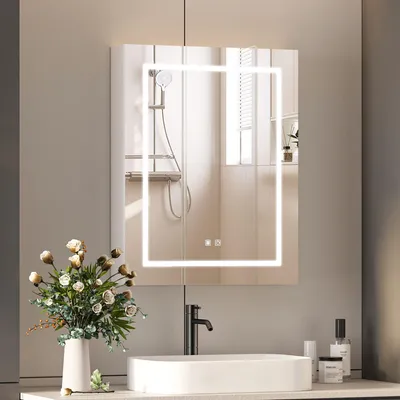 Produktbild von Radelldar Spiegelschrank bad mit Beleuchtung und Steckdosen,60x13x76cm