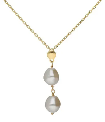 Image de Élégant collier plaqué or avec perles synthétiques Sera A5562-00DG