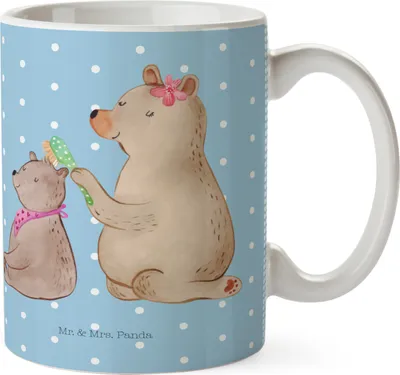 Produktbild von Mr. & Mrs. Panda Plastikbecher Bär Kind - Blau Pastell - Geschenk, Mutter, Familie, Haferl, Trinklernbecher, Muttertag, Mehrwegbecher, Pott, Kinderbecher, Mama