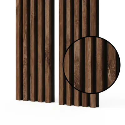 Produktbild von MEBANO. Akustikpaneele Holz 240 x 53 cm, Farbe: Eiche Stirling Wandpaneele, Holzpaneele Wand, Moderne Lamellenwand auf Filz, MDF Wandverkleidung