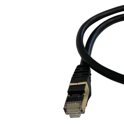 Obrázok produktu pre Patch kábel CAT7 sieťový kábel LAN DSL čierny sieťový kábel RJ45 Ethernet 1m