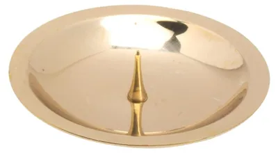 Kerzenplatte mit Dorn Ø8cm, Messing, gold, 1 Stück