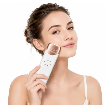 Produktbild von IPL-Haarentfernungsgerät mit Kühlfunktion, 4 Energieeinstellungen, 999.900 Lichtblitze, 510 nm Rotlicht, für Damen und Herren, Gesicht, Weiß