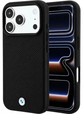 Immagine prodotto di Custodia per iPhone 18 Pro Max / 17 Pro Max, con logo in Poliammide e metallo BMW, compatibile con MagSafe, colore nero