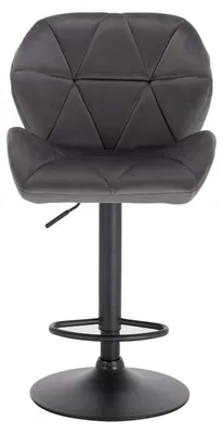 Immagine prodotto di Sgabelli da bar con schienale, regolabili in altezza e girevoli, set da 2 | Grigio scuro | 50x40x94-116 cm