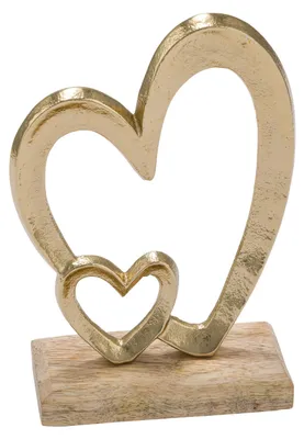Produktbild von Aufsteller Aluherzen gold Hochzeit Silberhochzeit