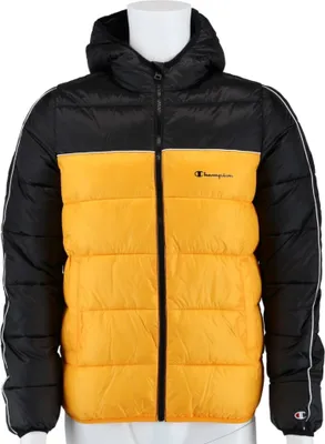 Produktbild von Champion Jungen Winterjacke mit Kapuze, klassisches Design in Gelb und Schwarz