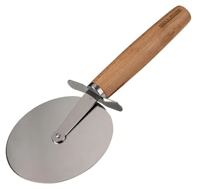 Pizzasnijder XXL, Edelstahlmesser, Buchenholzgriff, 23 cm