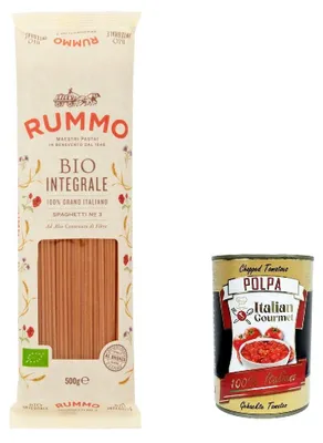 Produktbild von 5x Rummo Pasta Integrale Spaghetti N. 3, Vollkornnudeln Nudeln Vollkorn Italienische Pasta 500g + Italian Gourmet polpa 400g