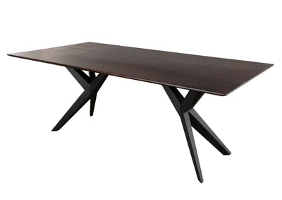 Immagine prodotto di MASSIVMOEBEL24 | tavolo da pranzo in legno di Acacia 140x90x76 marrone laccato SWISS EDGE #05