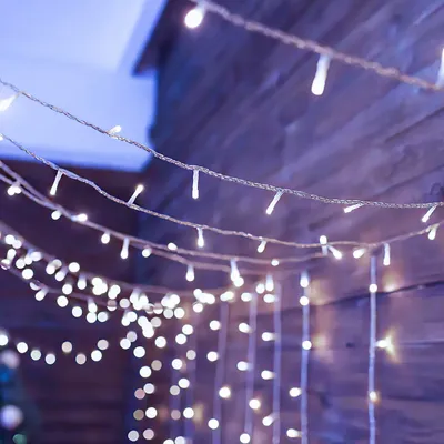 Image de Jiubiaz Guirlande lumineuse LED Rideau lumineux de décoration avec 100 LED 8 modes d'éclairage Guirlande lumineuse USB pour Noël-IP44 Blanc froid