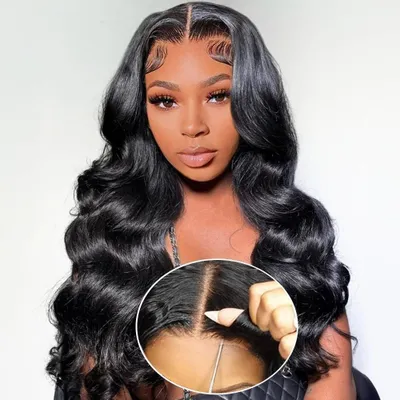 Produktbild von Glueless Perücke aus 100% Echthaar mit Body Wave 24 Zoll