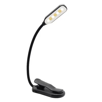 Produktbild von Wiederaufladbare Leselampe mit 7 LEDs und 3 Helligkeitsstufen, Touch-Schalter, ideal für Bücherwürmer und Kinder, mit praktischem Clip.