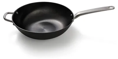 Image de Poêle wok en fonte - 34 cm - Préchauffée - Induction, gaz et four