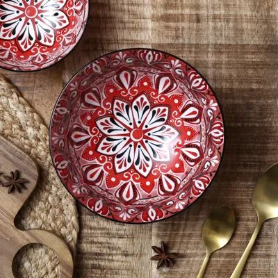 Image de Saladier - HOME DECO FACTORY - Jaipur - Mandala - Rouge