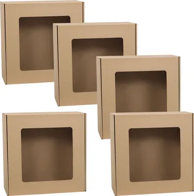 Produktbild von Quadratische Geschenkbox mit Sichtfenster 30x30x10 cm x5