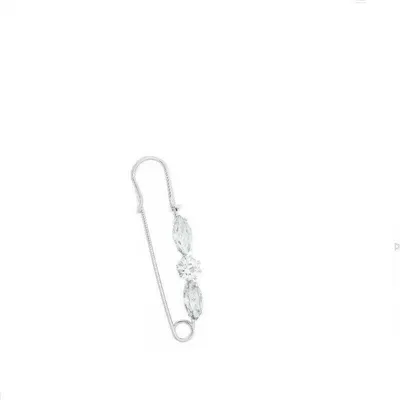 Produktbild von 2xSilberfarbe Strass Schmucknadel Sicherheitsnadel Brosche 6.5x1.5cm