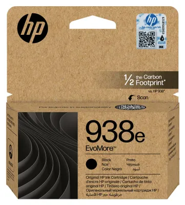Imagen del producto de HP Cartucho de tinta original amarillo 938e EvoMore, alto rendimiento (XL), color amarillo, 1 unidad, para 1650 páginas, embalaje individual