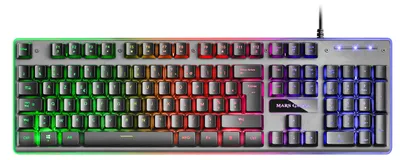 Produktbild von Mars Gaming MK220FR, Volle Größe (100%), Kabelgebunden, USB, Membran Key Switch, RGB-LED, Schwarz, Grau