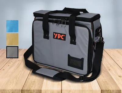Zdjęcie produktu dla Torba narzędziowa YPC, model XL, 40x32x20 cm – wodoodporna, odporna na rozerwanie, udźwig do 20 kg, pasek na ramię i uchwyty, profesjonalna torba na ramię, kolor szaro-czarny