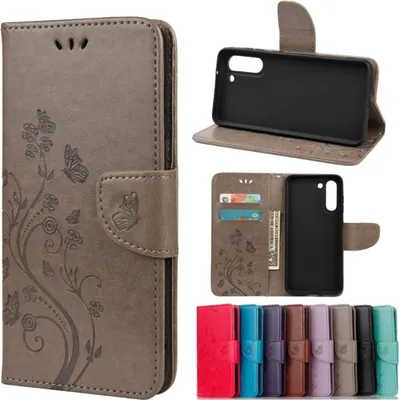 Produktbild von König Design Hülle kompatibel mit Samsung Galaxy S21 FE Kunstleder Handyhülle - Handy Case Grau