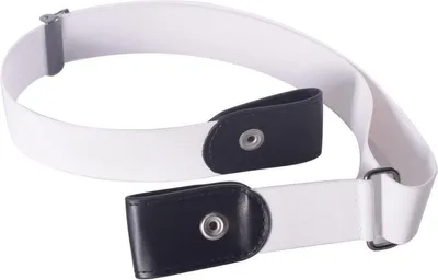 Zdjęcie produktu dla Go Go Gadget – Elastyczny pasek/rozciągliwy pasek do spodni/uniwersalny pasek bez klamry/rozciągliwy/pasy dla kobiet w ciąży/1 sztuka/biały