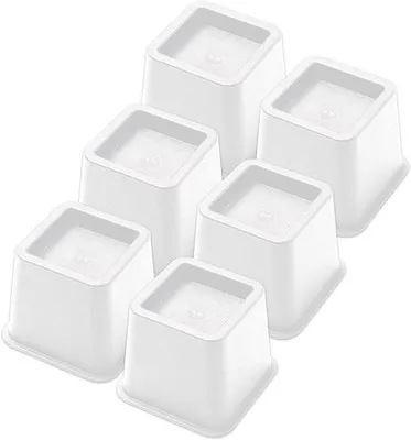 Image de Rehausseurs de meubles, 8 cm - Lot de 6 rehausseurs - Rehausseurs pour tables - Rehausseurs pour chaises - Cales pour lits - Adaptés aux pieds jusqu'à 7,1 x 7,1 cm