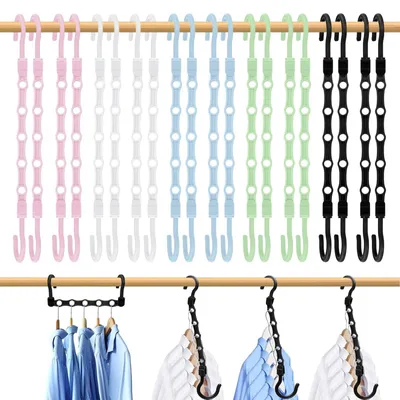 Produktbild von Platzsparende Kleiderbügel - Magischer Kleiderschrank Organizer - 10 Stück