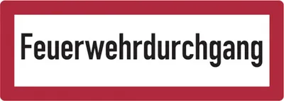 Produktbild von Dreifke® Feuerwehrschild, Feuerwehrdurchgang - DIN 4066 | Alu 2 mm | 594x210 ...