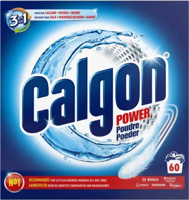 Obrázek produktu pro Calgon – čisticí prášek do pračky – 3 v 1 Power Anti-Kalk – 60 plechovek – 1 kus
