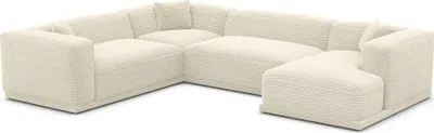 Produktbild von Cord U-Form XXL Wohnlandschaft Diora Hellbeige Rechts