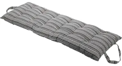 Obrázek produktu pro Polštářek na zahradní židli, z bavlny, černobílý vzor, 120 x 40 cm