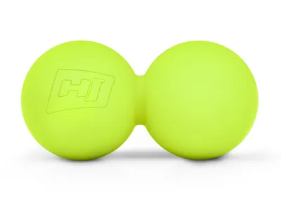 Obrázok produktu pre Hop-Sport Duoball masážna loptička na ruky, nohy, chrbát - fasciálna loptička na cielenú masáž spúšťacích bodov zo silikónu - priemer 63 mm HS-S063DMB - limetkovo zelená