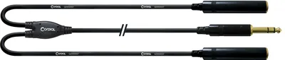 Produktbild von Cordial CFY 0.3 VKK, 2 x 6.35mm, Weiblich, 6.35mm, Männlich, 0,3 m, Schwarz