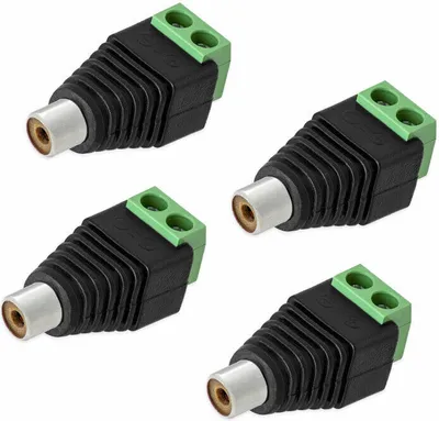 Produktbild von 4X Cinch RCA-Buchse Adapter 2-pin Klemmen Terminalblock Chinch Stecker DC AV Block