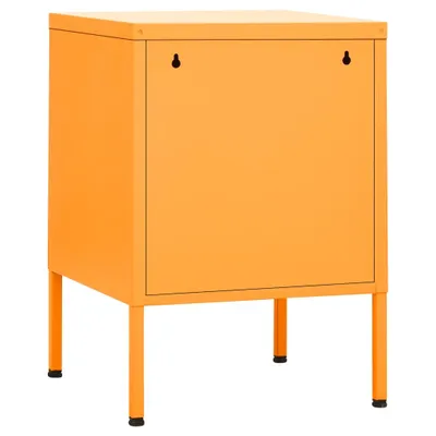 Image de vidaXL Tables de nuit 2 pcs jaune moutarde 35x35x51 cm acier