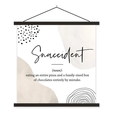 Produktbild von MuchoWow® Textilposter Sprichwörter - Snaccident - Zitate - Wörterbuch - Snaccident Definition 40x40 cm mit schwarzem Rahmen - Fotos