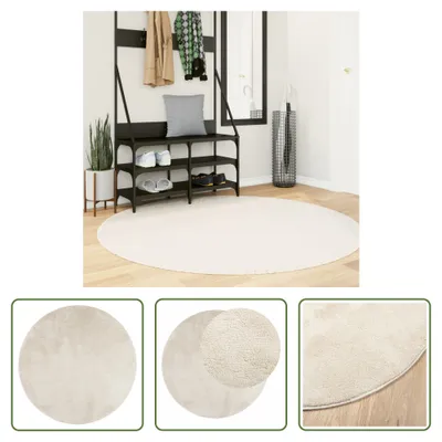 Produktbild von The Living Store Teppich OVIEDO Kurzflor Beige Ø 160 cm