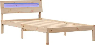 Produktbild von vidaXL Bettrahmen mit Kopfteil Braun 80 x 200 cm Massives Kiefernholz