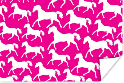 Produktbild von MuchoWow® Poster Pferde - Weiß - Tiere - Mädchen - Kinder - Mädchen 180x120 cm - Fotoplakat