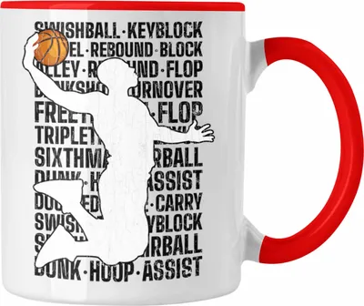 Produktbild von Trendation - Basketball Spieler Tasse Geschenk Basketball-Trainer Coach Geschenkidee (Rot)