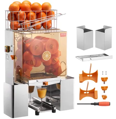 Imagen del producto de Exprimidor de naranjas - Exprimidor de cítricos - Exprimidor de frutas - Centrífuga para zumos - Exprimedor - Acero inoxidable - Motor potente de 120W