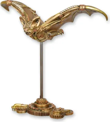 Produktbild von Steampunk-Figur Fledermaus aus Kunstharz Replikat Retro Design Dekoration