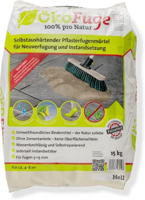 Produktbild von ÖKO FUGE Pflasterfugenmörtel ®, Körnung:3 - 15, Verpackungseinheit:15 kg, Farbe:Beige