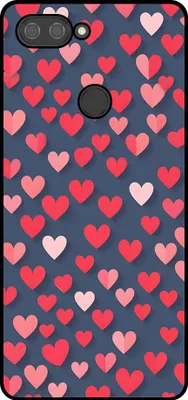 Obrázok produktu pre Smartphonica Phone Case Fit pre Xiaomi Mi 8 Lite s potlačou ružových a červených srdiečok - TPU zadný kryt s ružovým a červeným srdiečkovým dizajnom