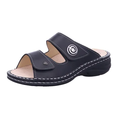 Produktbild von Finn Comfort Damen Pantolette, Leder, Schwarz, 40 EU, Weite H, Komfort, Wechselfußbett, Klassisch, Naturform kräftiger Fuß, Laufsohle Schaft vernäht