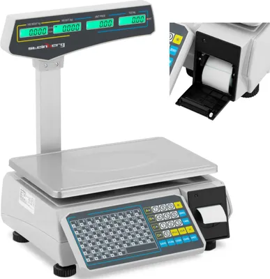 Produktbild von Handelswaage mit LCD-Etikettendrucker 30 kg / 15 g