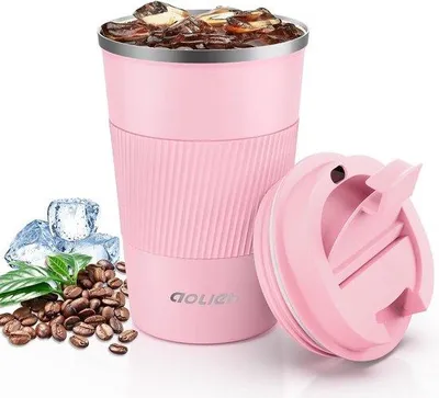 Obrázok produktu pre Izolovaná cestovná fľaša z nehrdzavejúcej ocele, 380 ml, ružová