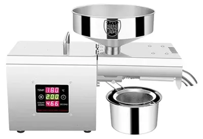Produktbild von Elektrische Ölpresse, automatische Temperaturregelung, hohe Ölausbeute, Silber